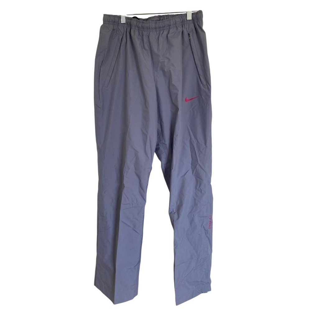 Nike Golf Storm-FIT Rain Pants Womens L Lavender Lined Snap Hem Wind Rain Gear